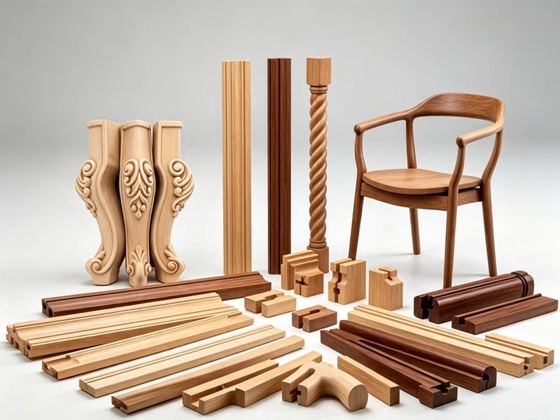 5-axis CNC wood lathe processed table legs and chair parts 1 5-axis CNC wood lathe processed table legs and chair parts 1